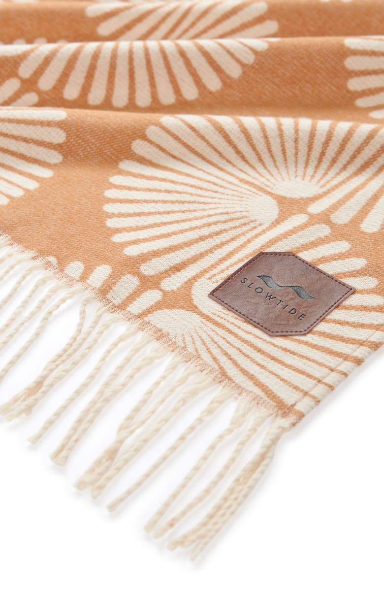 Slowtide Sidewinder Fringe Trim Cotton Blanket, Alternate, color,