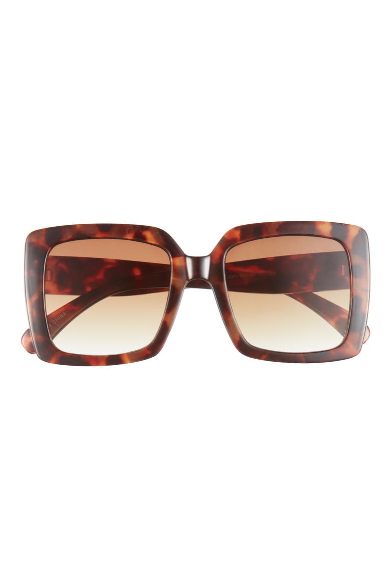 Oversize Classic Square Sunglasses, Main, color, TORTOISE