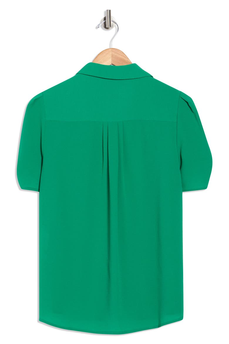 Puff Sleeve Button-Up Top, Alternate, color, VIVID GREEN