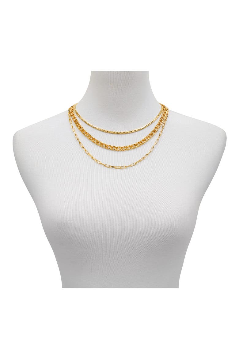 Multistrand Necklace, Alternate, color, GOLDTONED