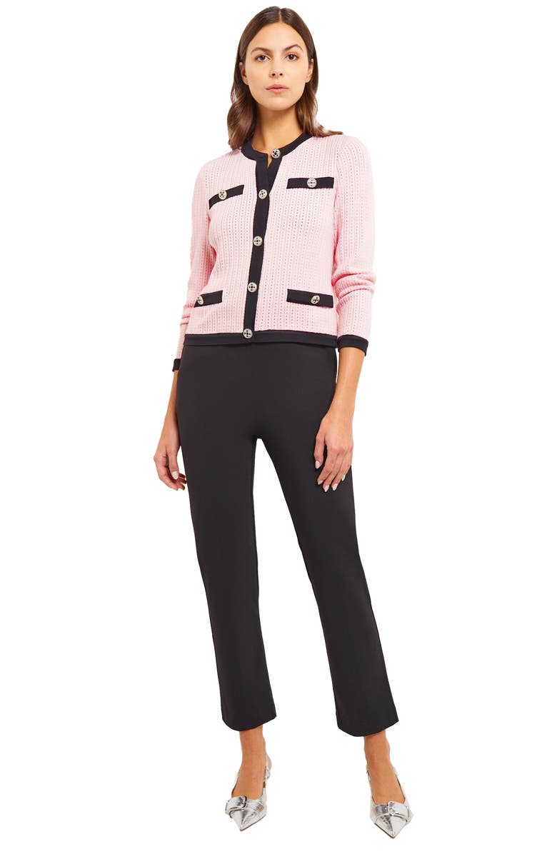 Misook Eyelet Cardigan, Alternate, color, 