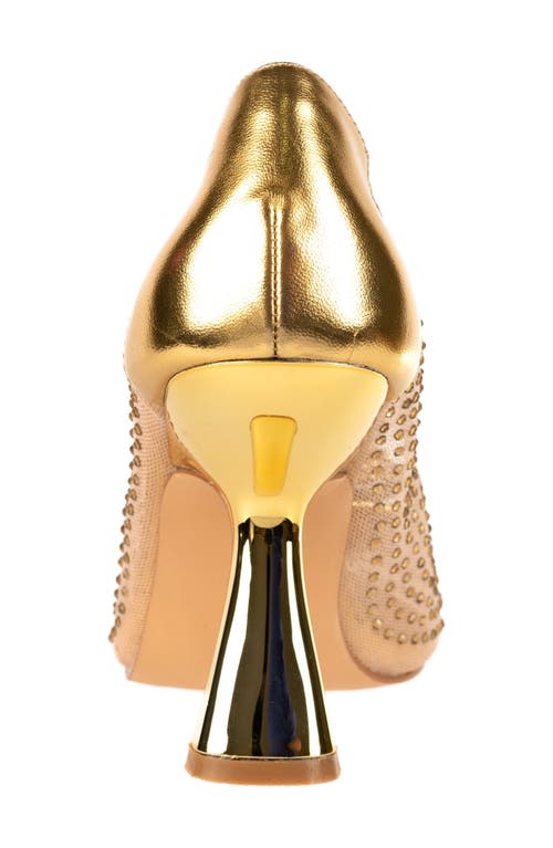 Lady Couture Rhinestone Mesh Pump In Gold