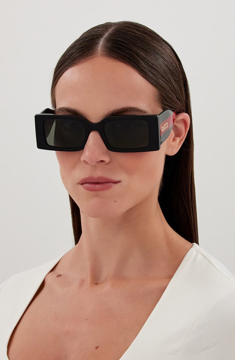 Gucci 52mm Rectangular Sunglasses, Alternate, color,
