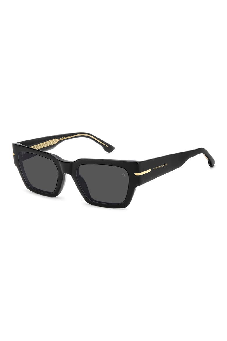 53mm Square Sunglasses, Alternate, color, BLACK/ GREY