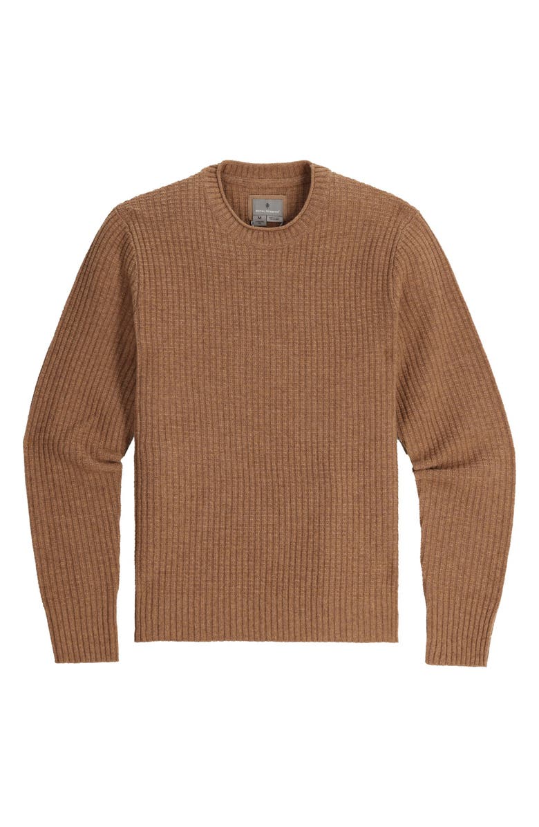ROYAL ROBBINS Rockcraft Waffle Knit Merino Wool Crewneck Sweater, Main, color, Tawny Heather