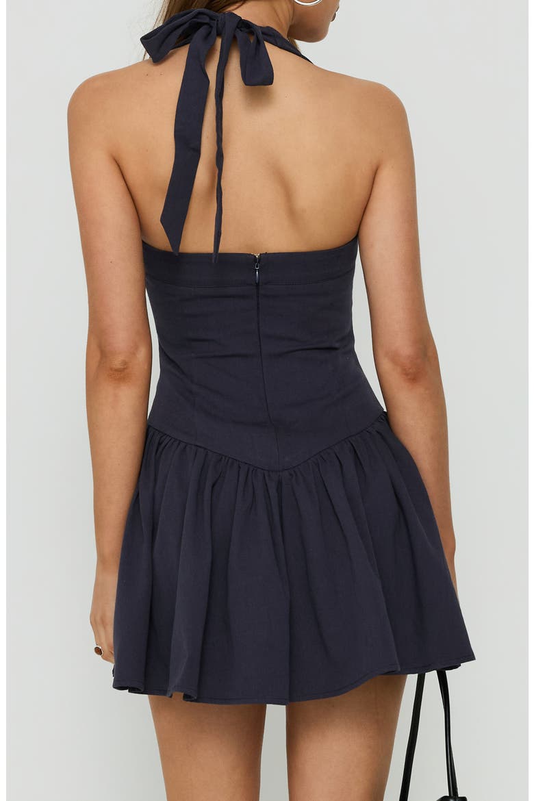 Esatora Halter Flare Minidress, Alternate, color, NAVY