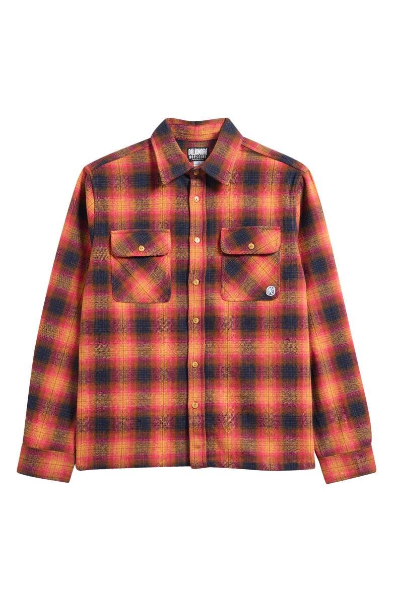 Billionaire Boys Club BB Curve Plaid Button-Up Shirt, Alternate, color, Navy Blazer
