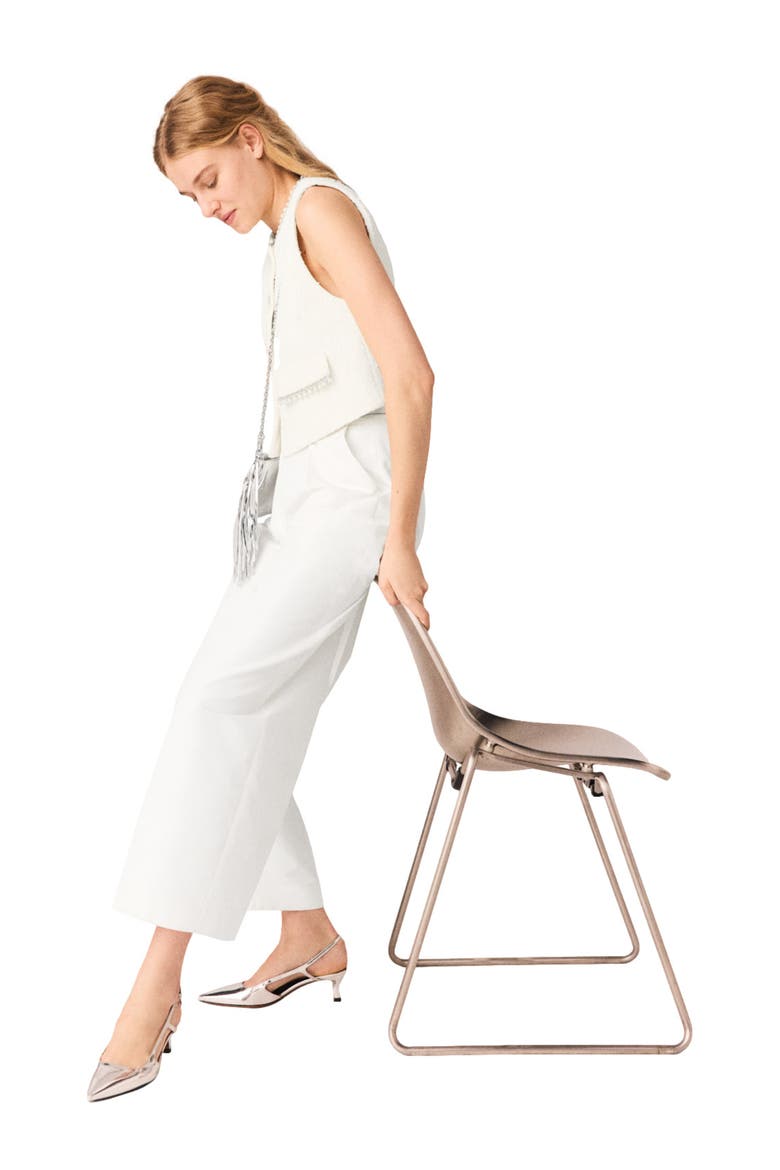 Balloon suit trousers, Alternate, color, White