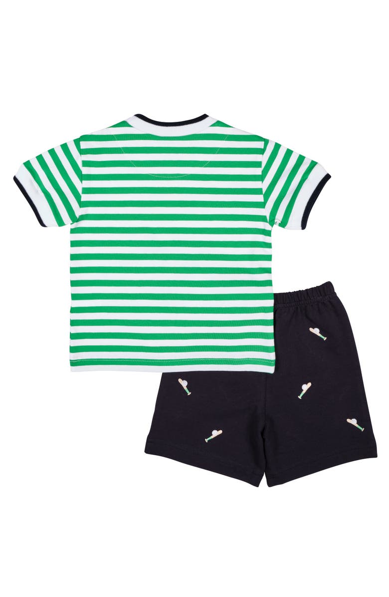 Florence Eiseman Knit Short Set With Baseball Field, Alternate, color, Green/Navy