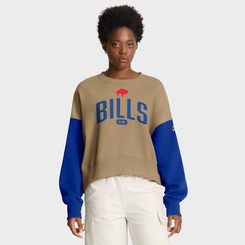 Women's Nike Tan Buffalo Bills Oversized Rewind Pullover Sweatshirt
