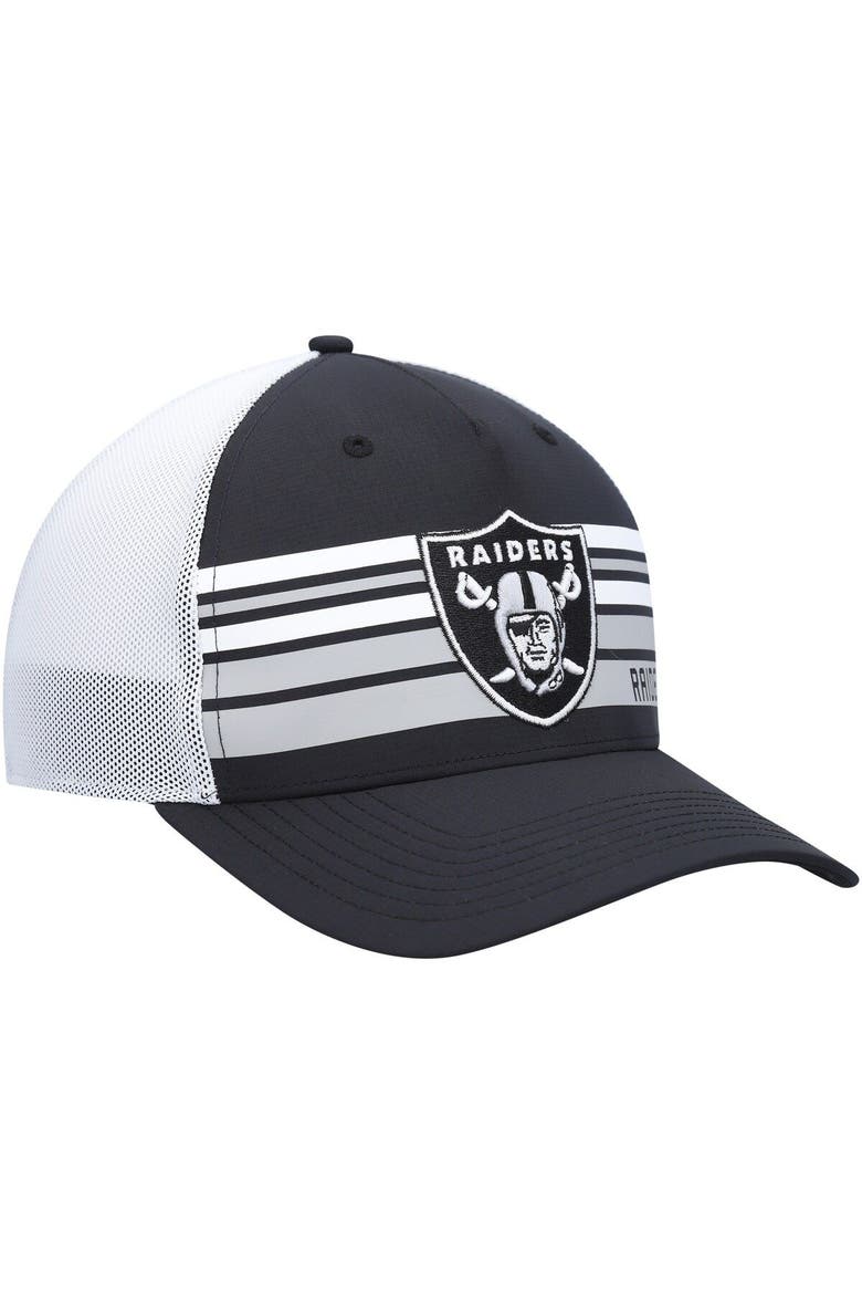 Men's '47 Black/White Las Vegas Raiders Altitude II MVP Trucker Snapback Hat, Alternate, color, Black