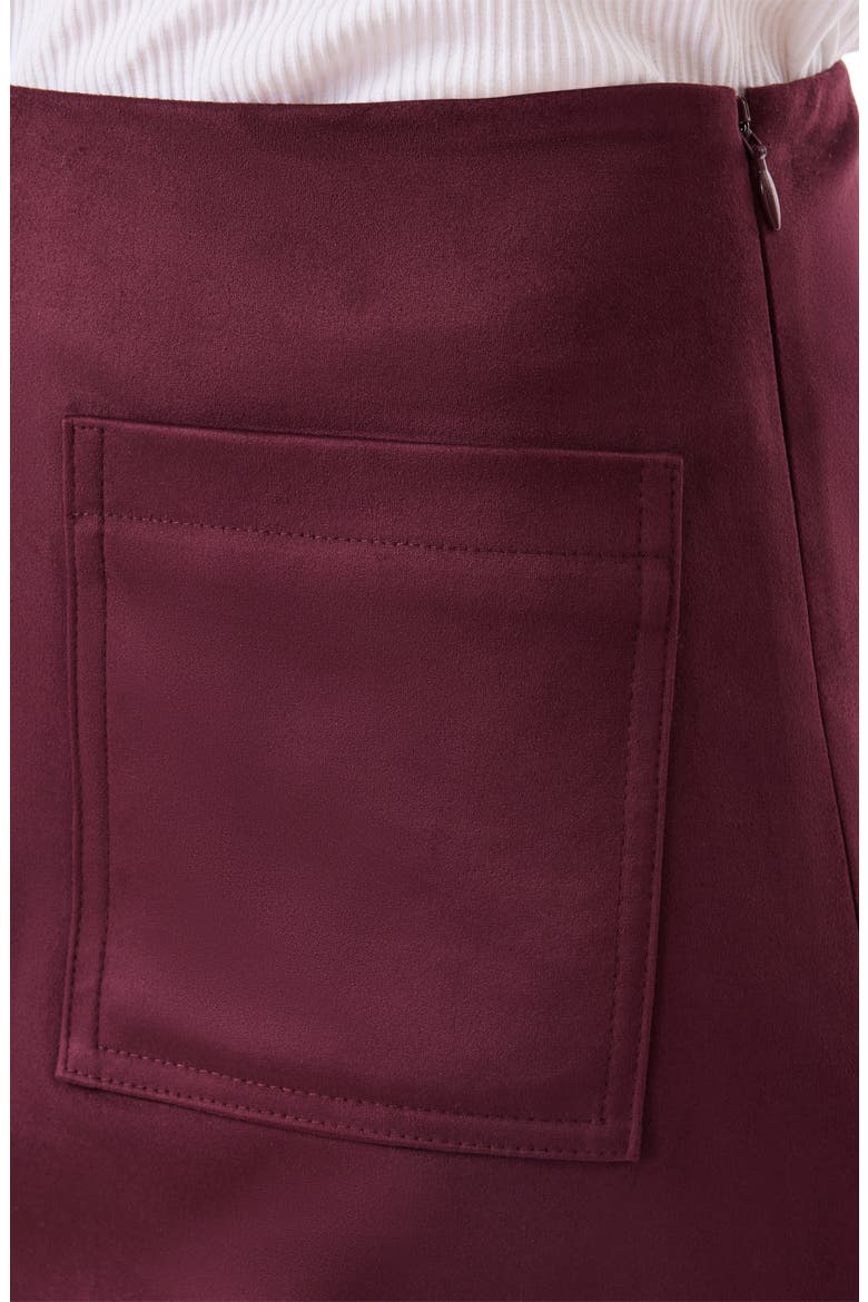 A-Line Faux Suede Miniskirt, Alternate, color, WINETASTING