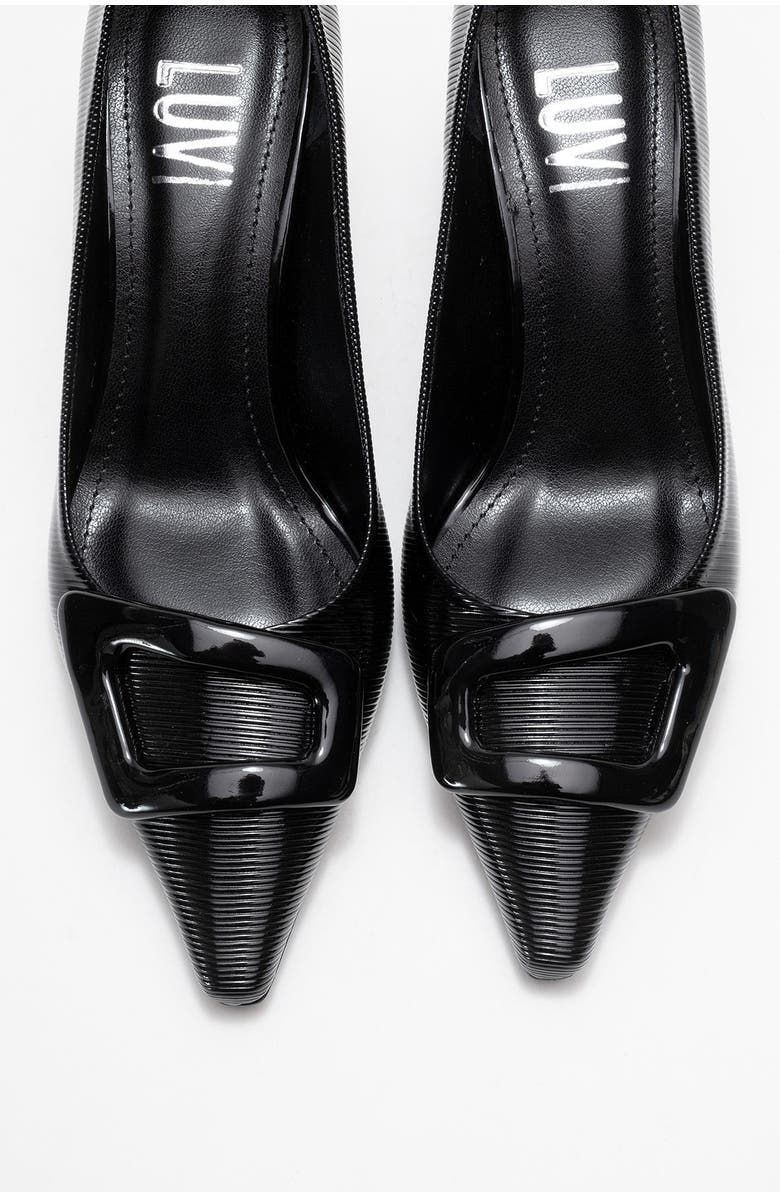 Prologue Shoes Astra Buckle Pointed Toe Pump, Alternate, color, Black