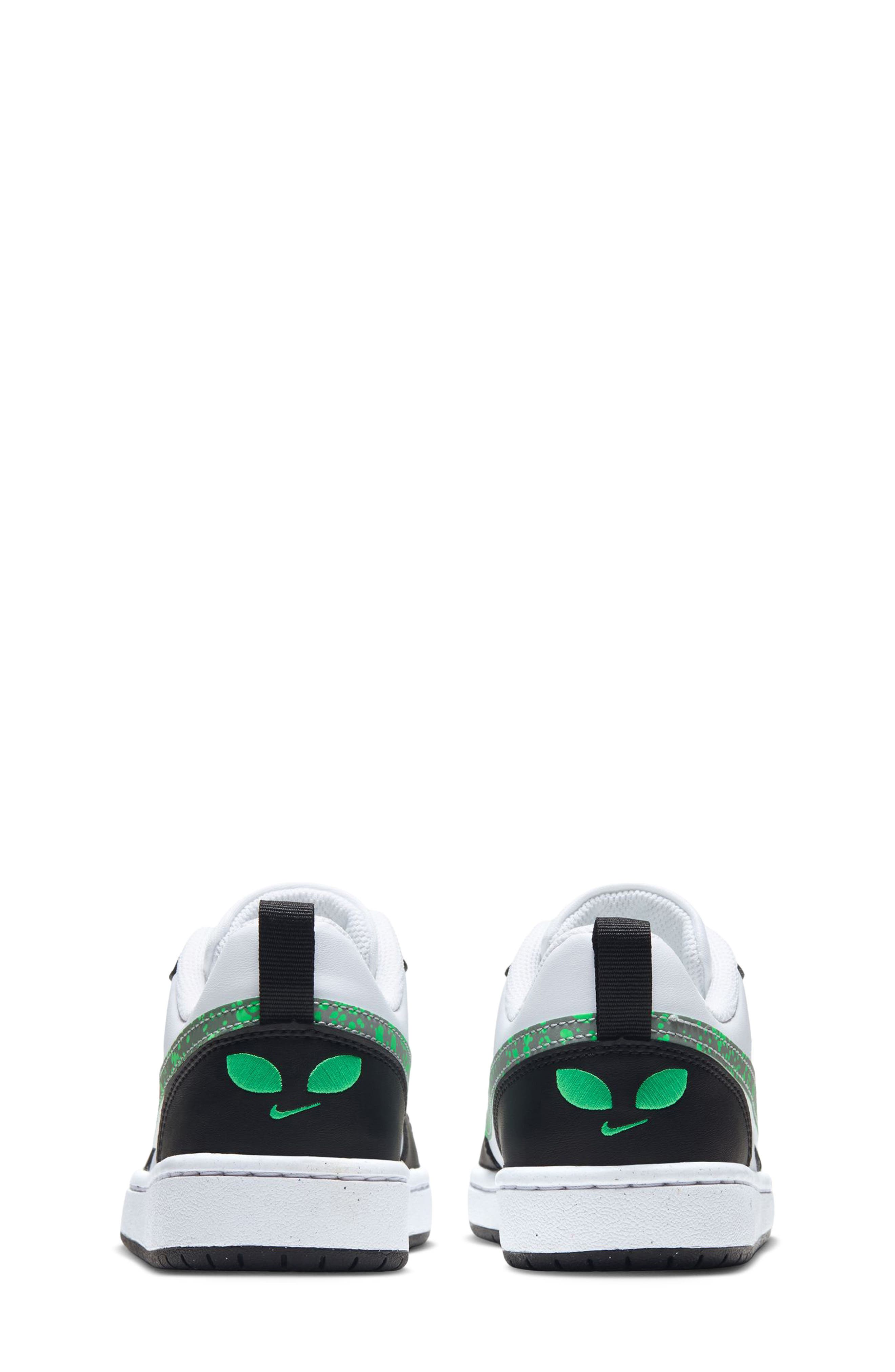 Kids' Court Borough Low Sneaker, Alternate, color, WHITE/ SILVER/ BLACK/ GREEN