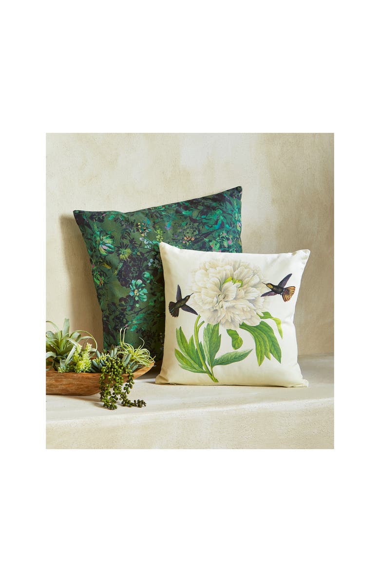 tag Green Garden Floral Cotton Decorative Throw Pillow Square, Alternate, color, Green