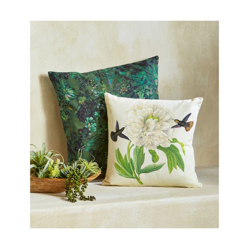 Tag Green Garden Floral Cotton Decorative Throw Pillow Square In Green