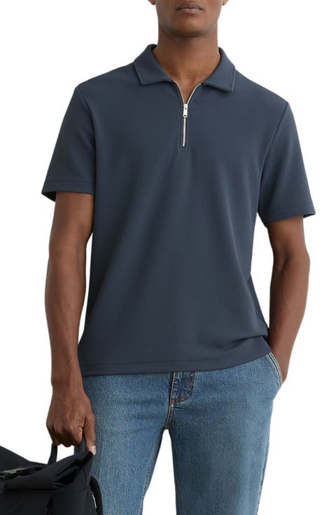 Forno Textured Quarter Zip Polo
