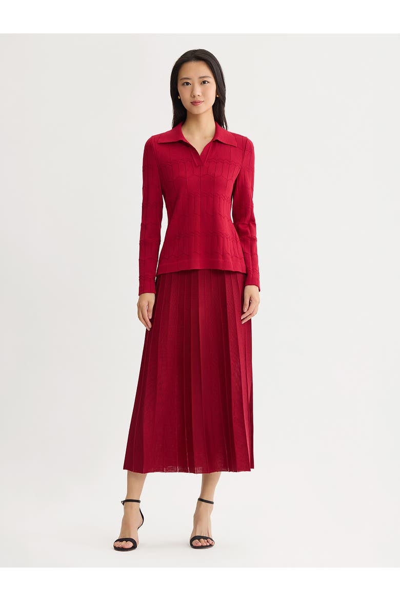 Textured Soft Knit Top, Alternate, color, Scarlet Red