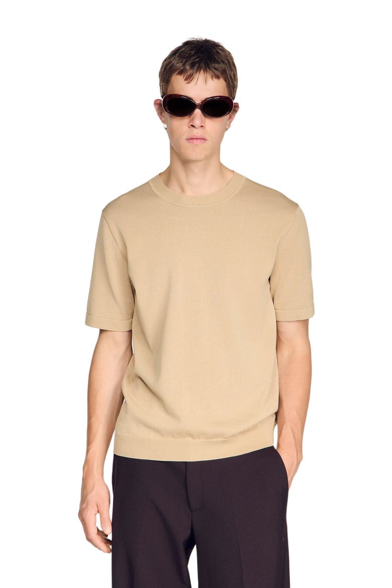 Knitted T-shirt, Alternate, color, Cappucino