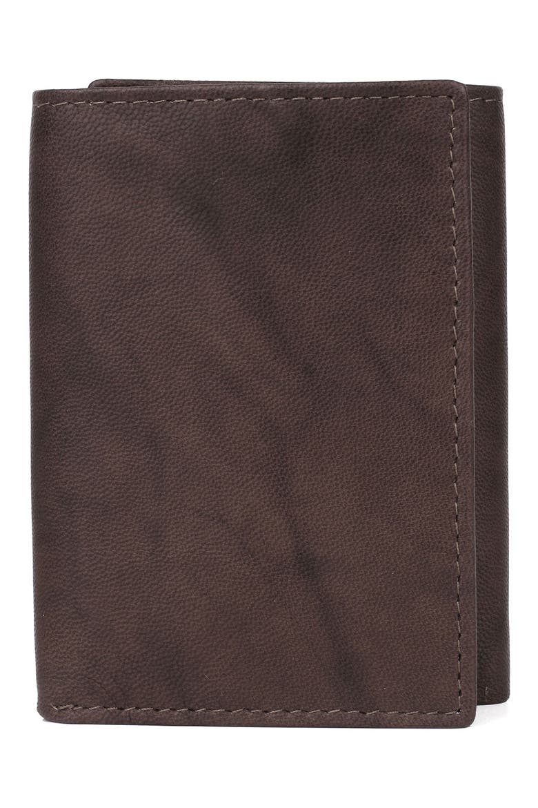 RFID Three-Fold Leather Wallet, Main, color, TAN