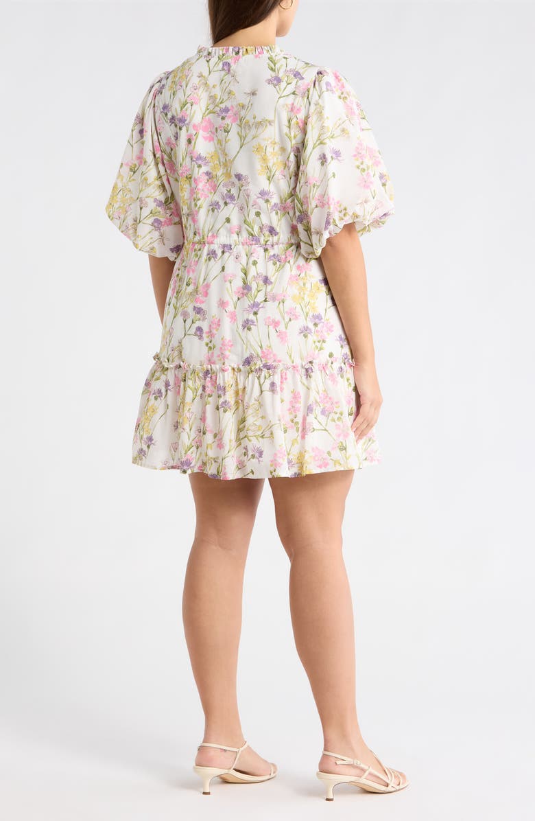 SUGARLIPS Lita Floral Noella Shift Minidress, Alternate, color, White-Multi