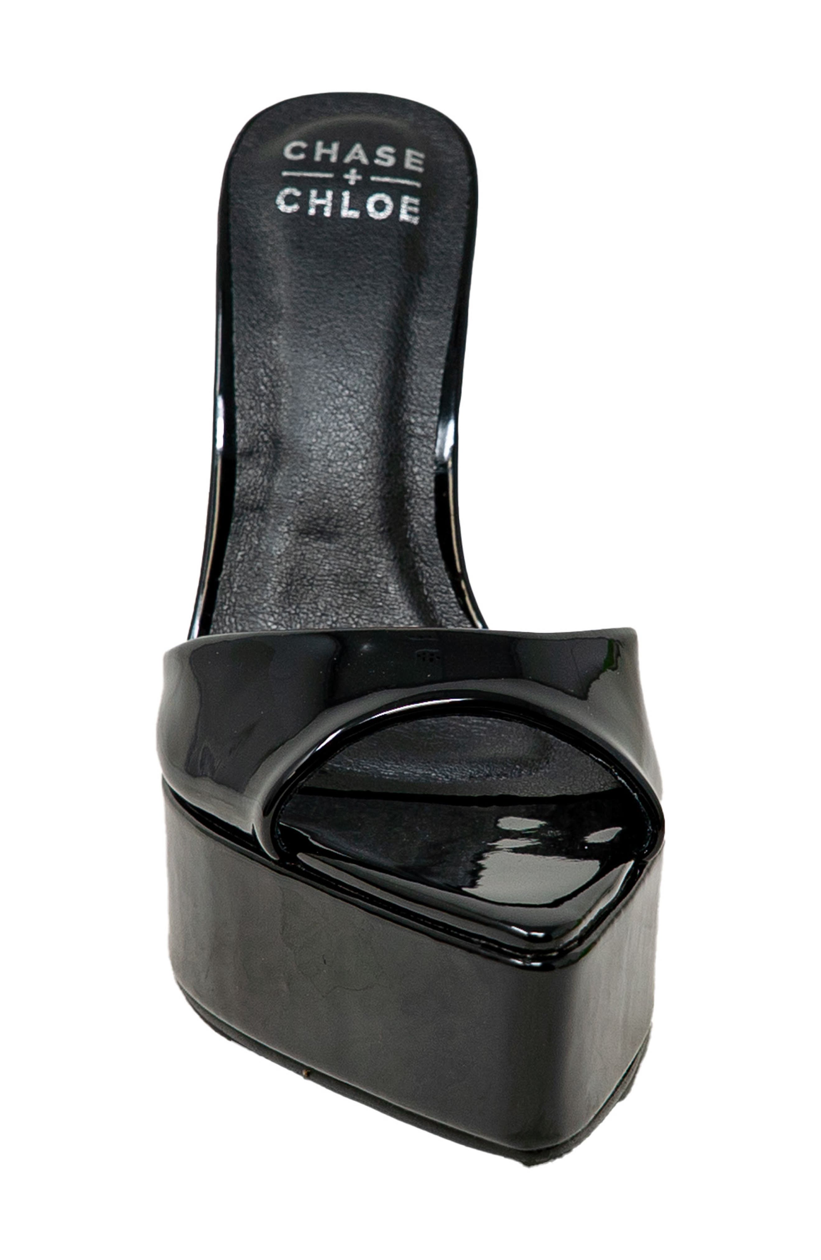Platform Slide Sandal, Alternate, color, BLACK PATENT