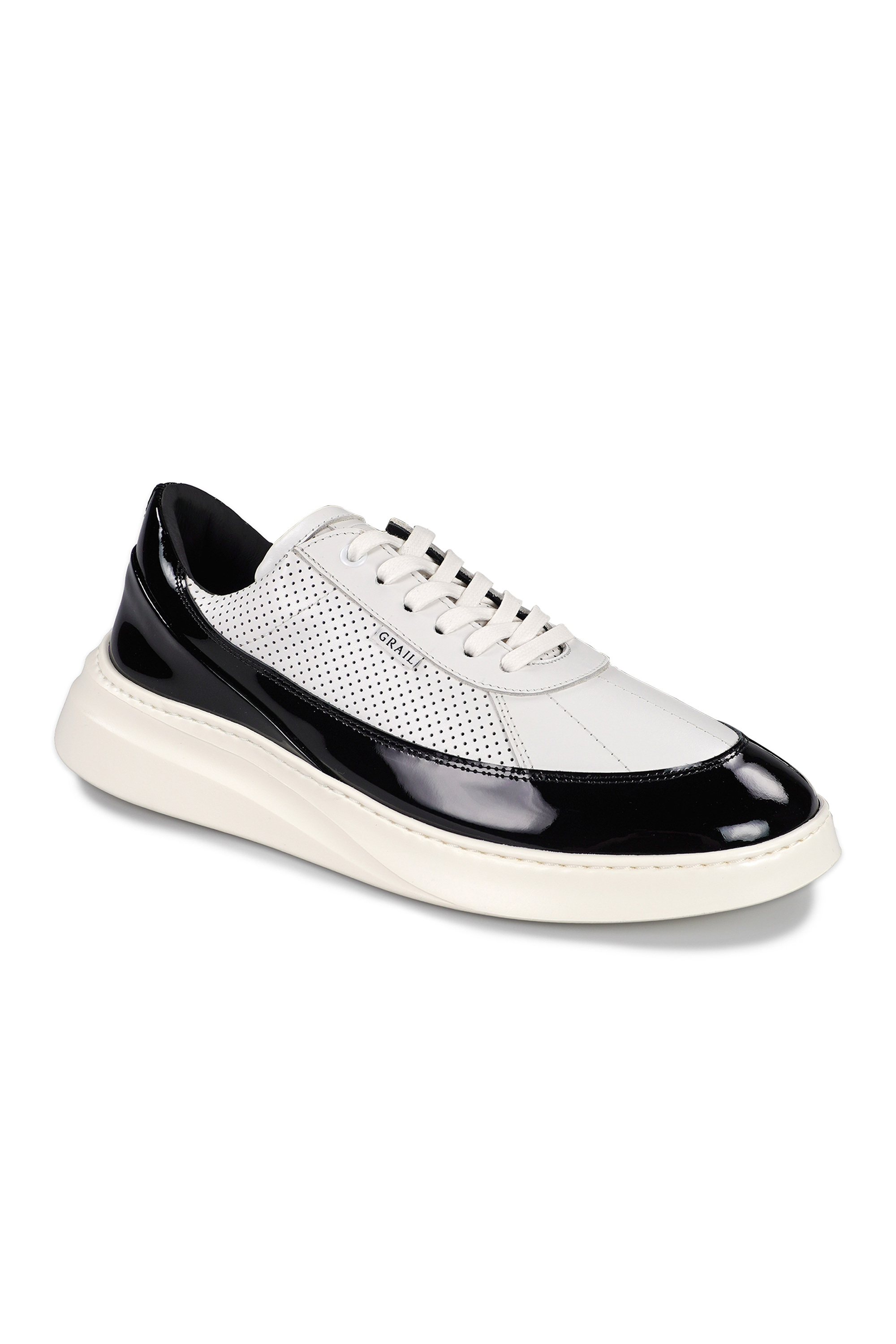 Showman Men's Leather Sneaker, Main, color, Midnight Black / White Sole