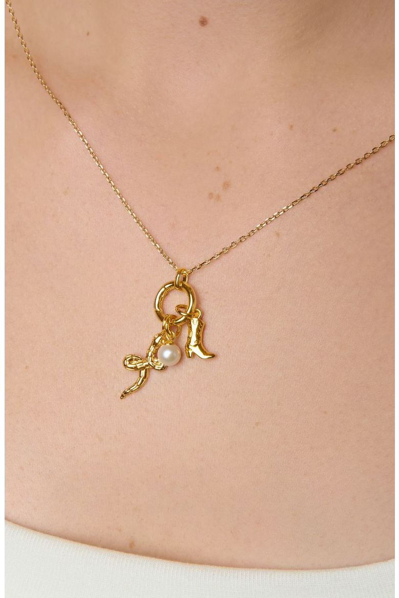 Snake Charm Necklace, Alternate, color, Gold