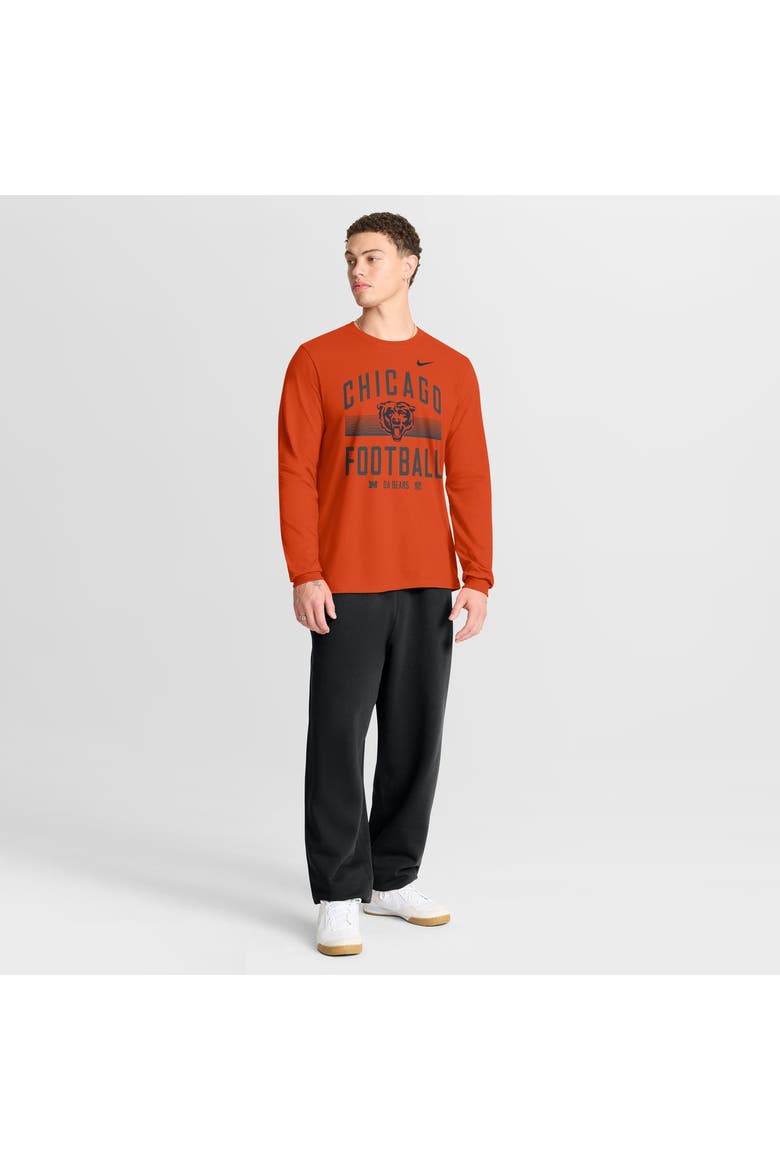 Men's Nike Orange Chicago Bears Always Prepared Essential Cotton Long Sleeve T-Shirt, Alternate, color, Orange