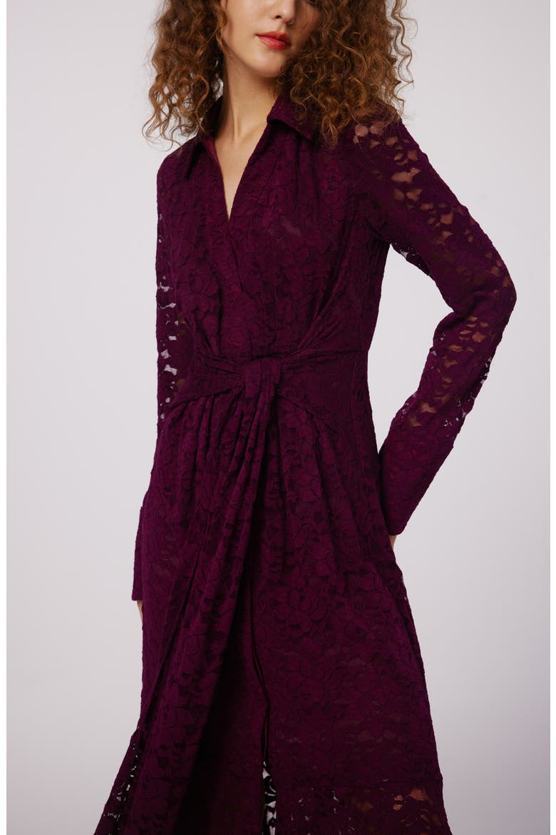 Regent Long Sleeve Lace Dress, Alternate, color, VELVET PLUM