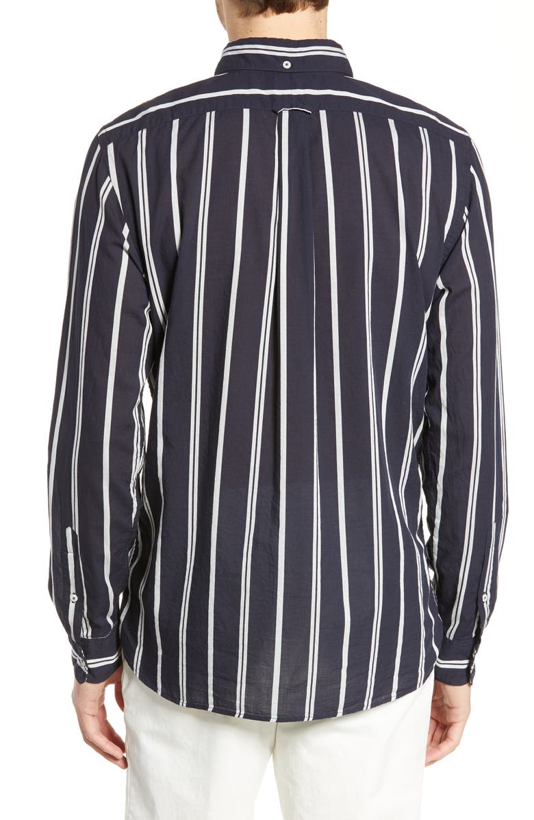 Todd Snyder White Stripe Cotton Sport Shirt, Alternate, color,