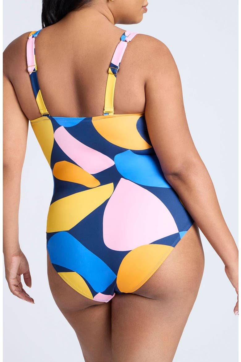 Cutout One-Piece Swimsuit, Alternate, color, MULTI