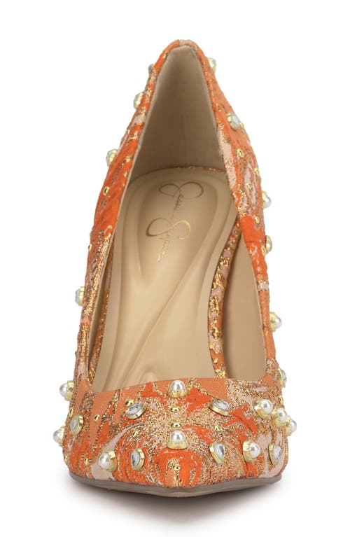 Jessica Simpson Welica Embellished Jacquard Pump In Multi