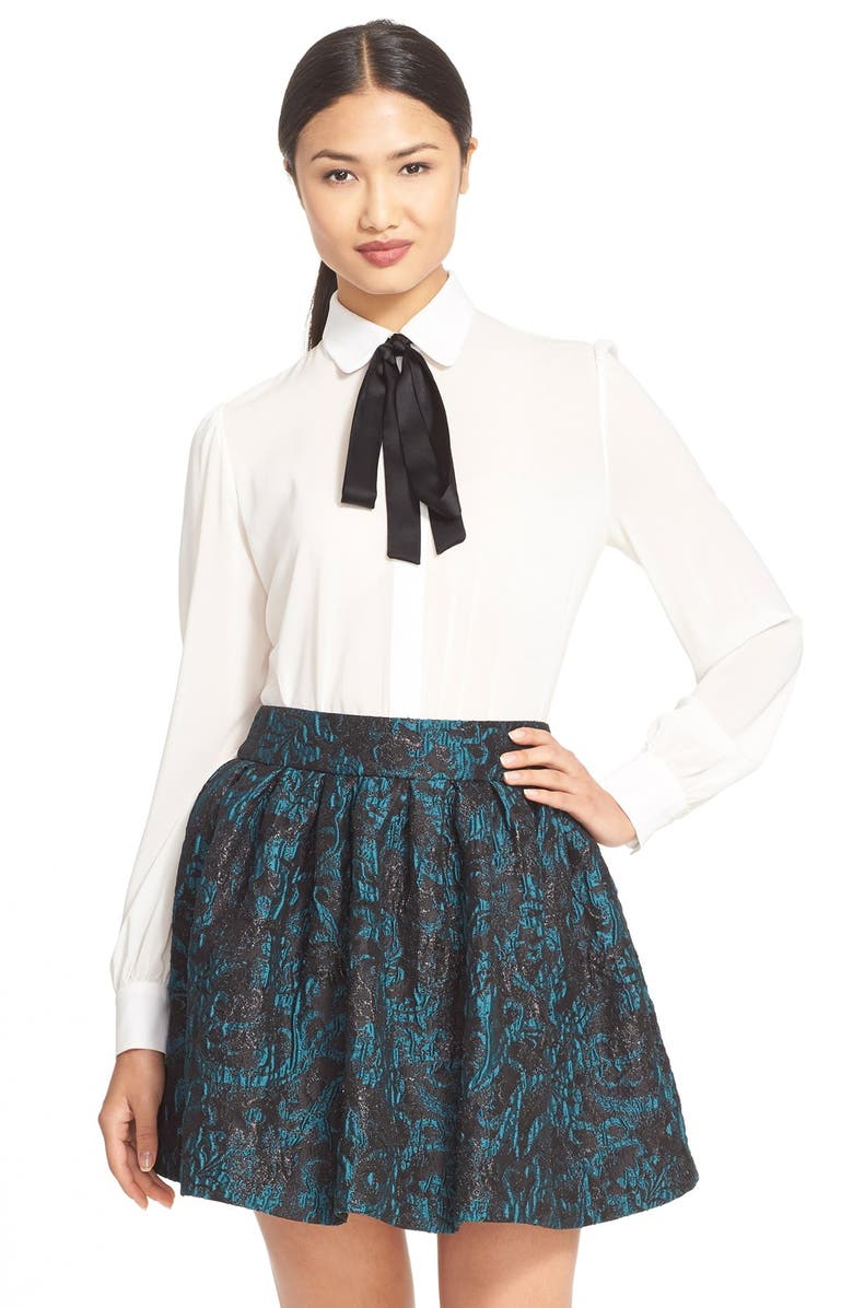 Alice + Olivia 'Janis' Stretch Silk Blouse, Main, color,