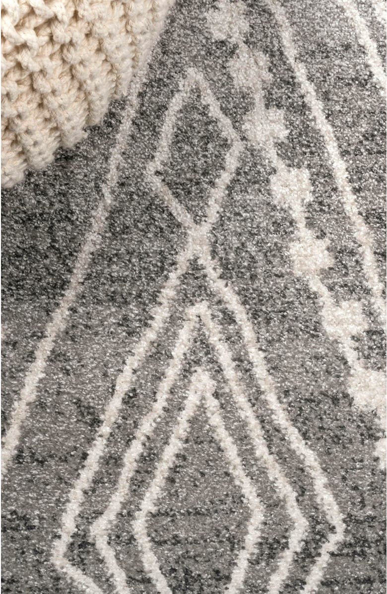 JONATHAN Y Rih Moroccan Style Diamond Area Rug, Alternate, color, Gray/Ivory