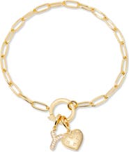 Brook and York Lillian Initial Heart Charm Bracelet