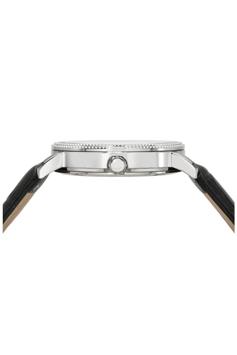 Veritas 2 Croc Embossed Leather Strap Watch, 40mm, Alternate, color, SILVER