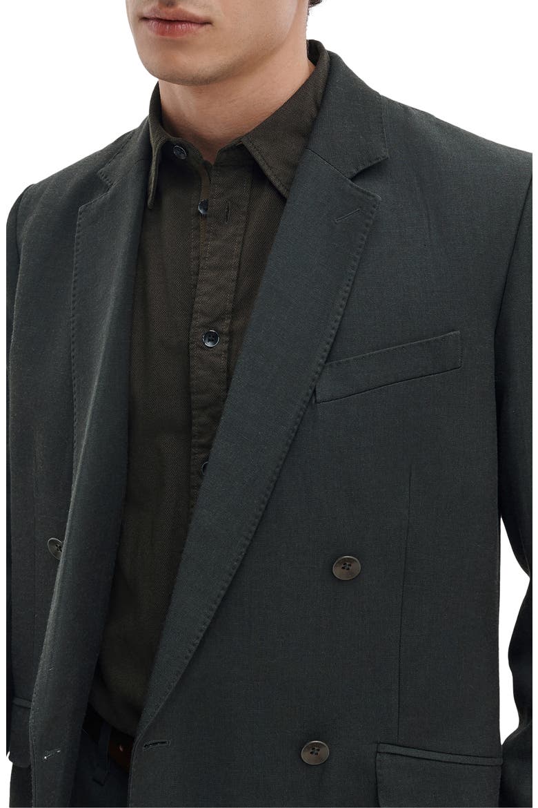 Butler Double Breasted Wool Blend Blazer, Alternate, color, CHARCOAL GREEN