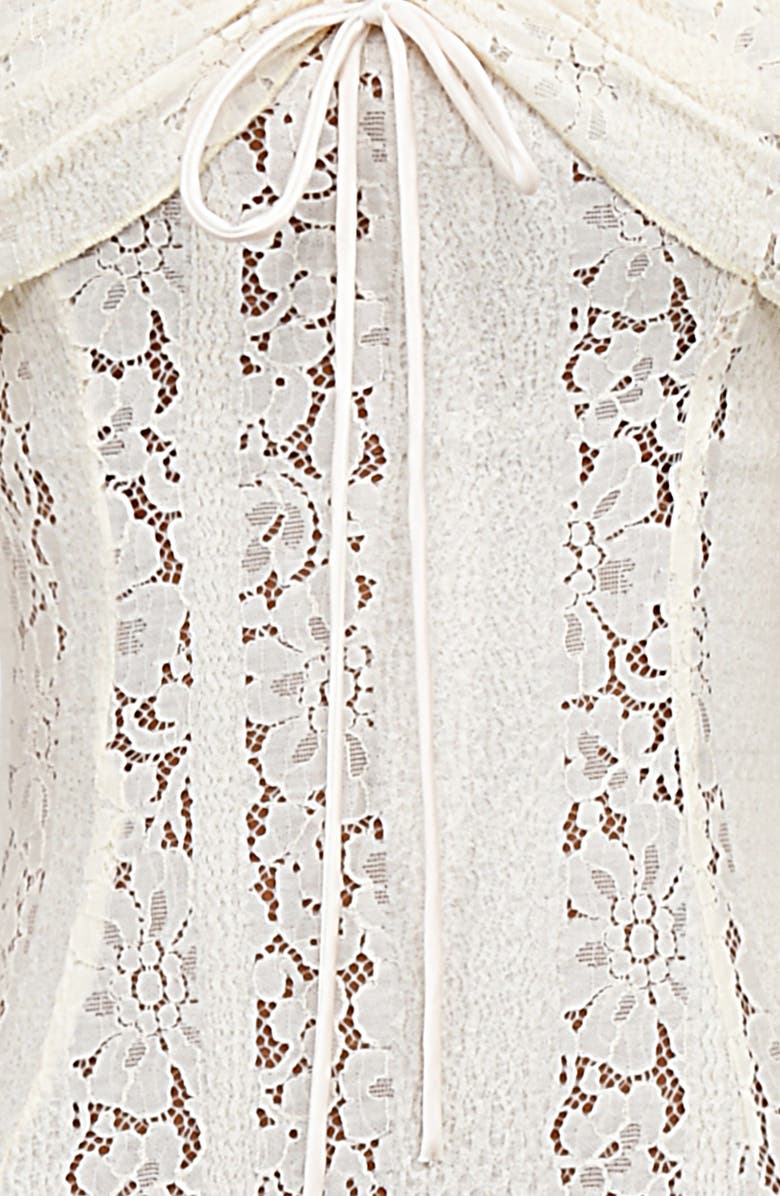 HOUSE OF CB Belle Off the Shoulder Long Sleeve Mermaid Gown, Alternate, color, Cream