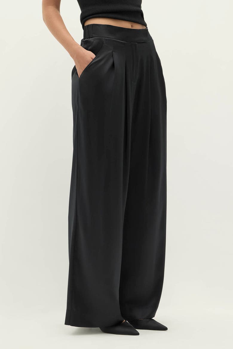 Rosalie Silk Trouser, Alternate, color, Black