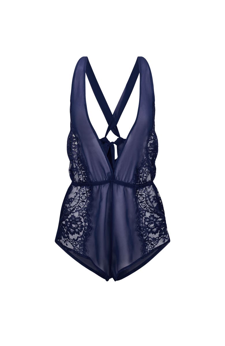 Adore Me Lizzy Romper Lingerie, Alternate, color, Dark Blue