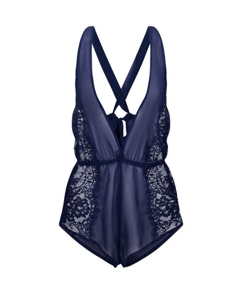 Adore Me Lizzy Romper Lingerie In Blue