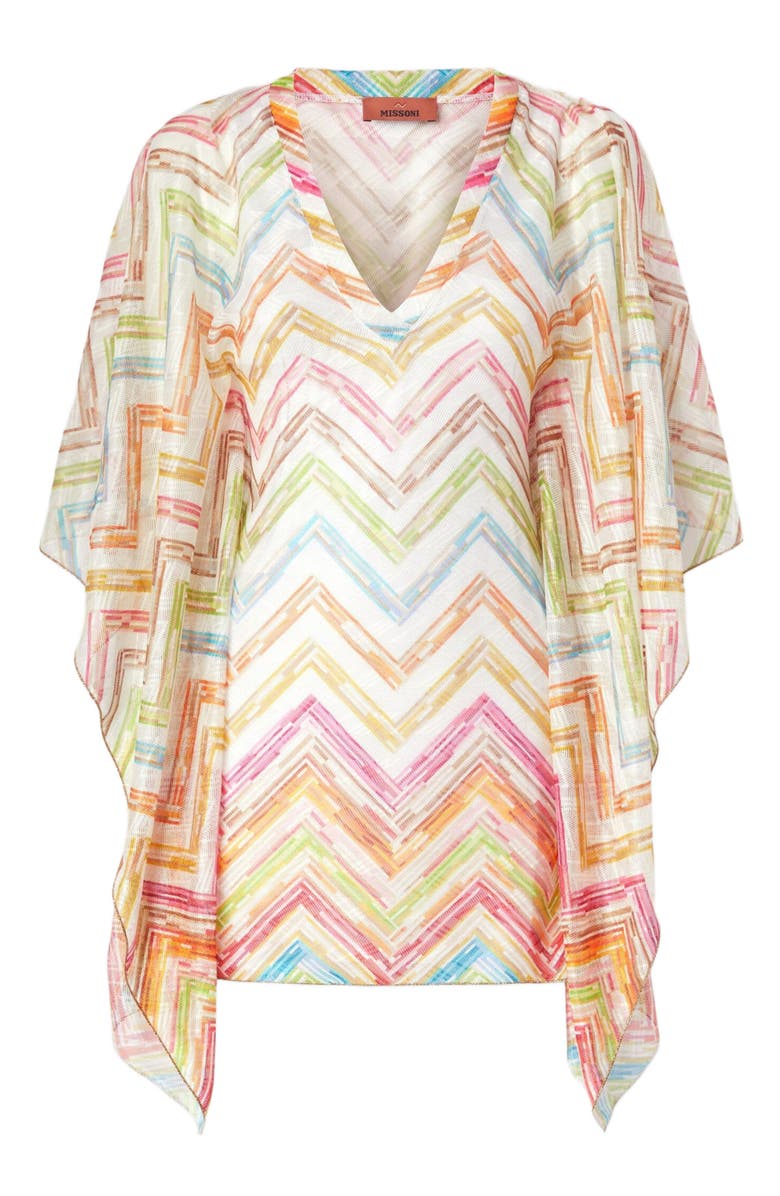 Missoni Short Covered Up Caftan In Printed Tulle, Alternate, color, Multicoloured