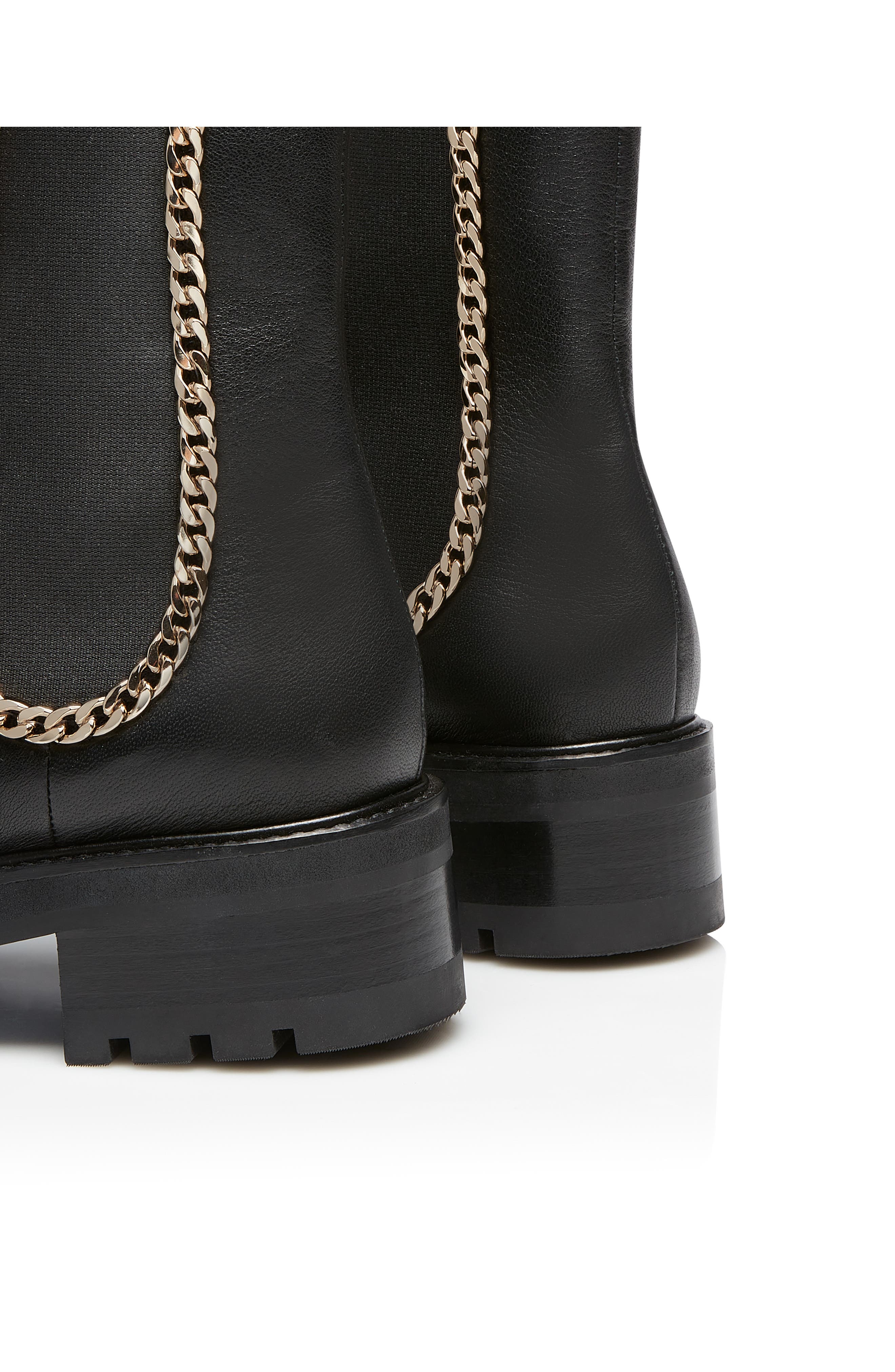 Aquazzura Mason Chain Chelsea Boot, Alternate, color, Black
