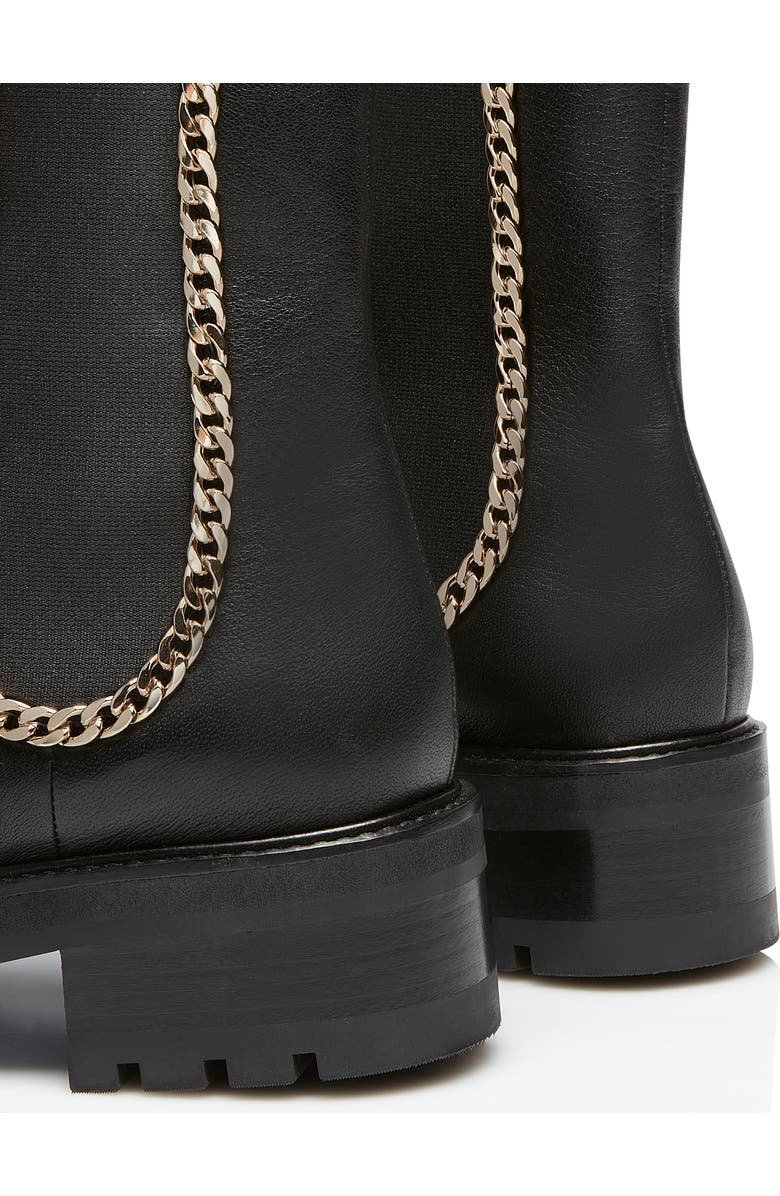 Aquazzura Mason Chain Chelsea Boot, Alternate, color, Black
