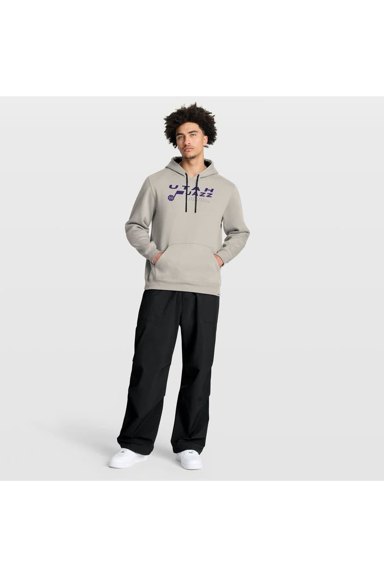 Men's Fanatics Off White Utah Jazz Crossover Collection Blocked Shot Premium Pullover Hoodie, Alternate, color, Cream