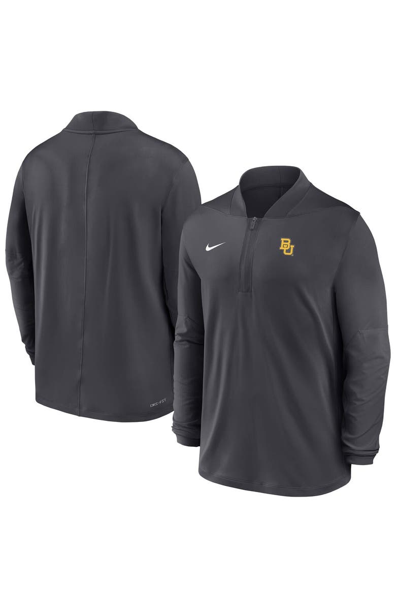 Nike Men's Nike Anthracite Baylor Bears Dri-FIT Half-Zip Pullover, Main, color, Anthracite