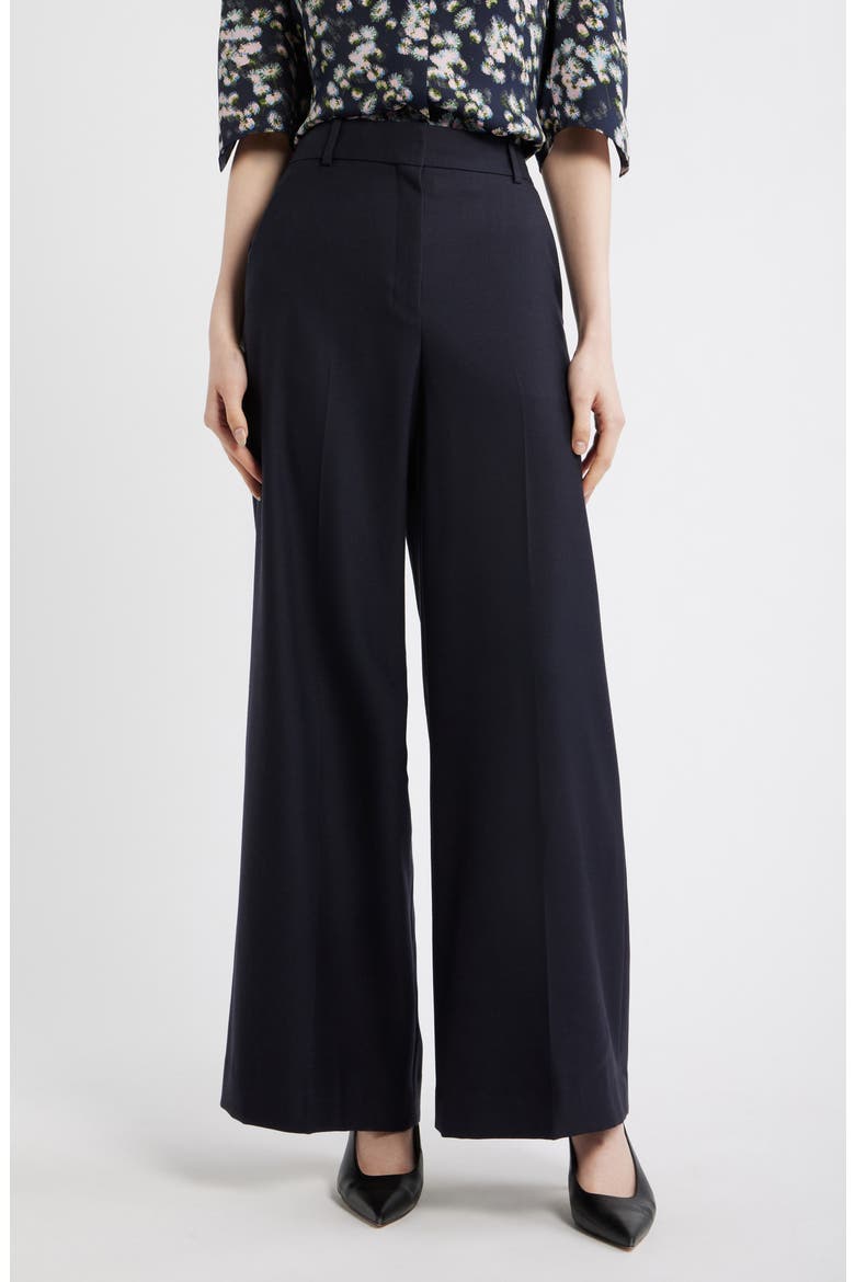 Mid Rise Wide Leg Pants, Main, color, DARK NAVY