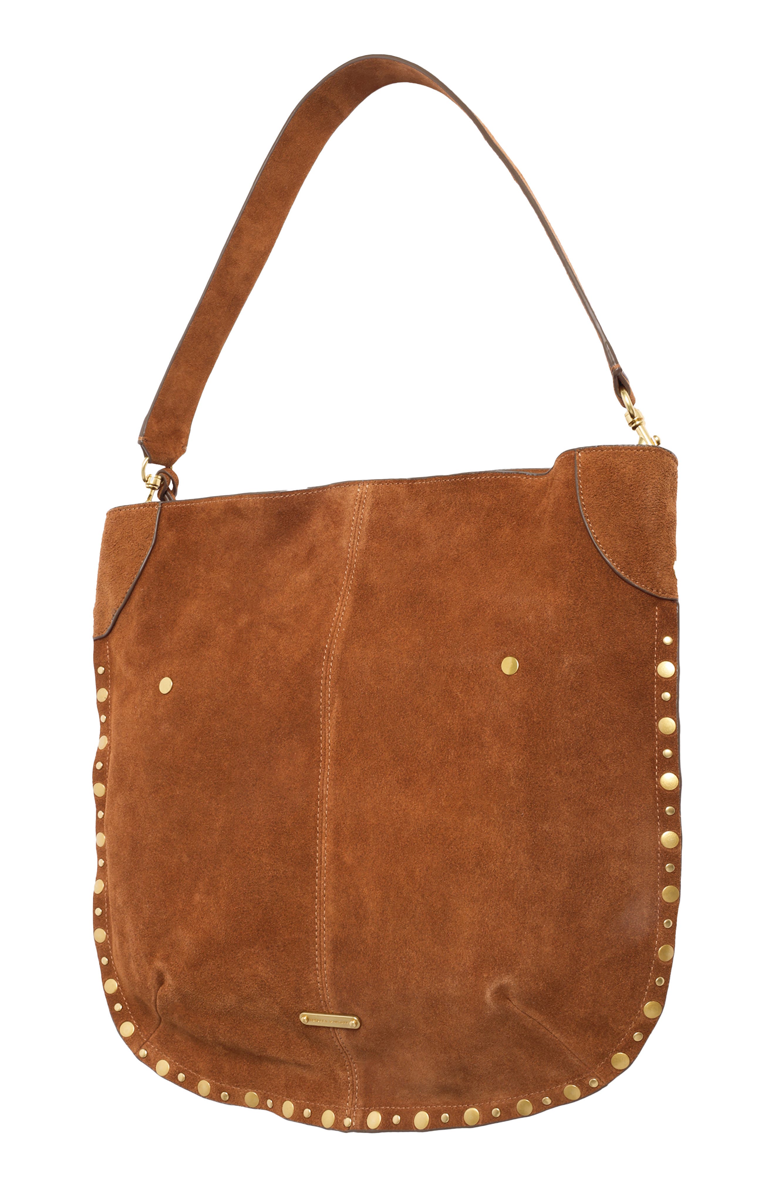 Slim Darren Stud & Tiger's Eye Embellished Hobo Bag, Alternate, color, COGNAC