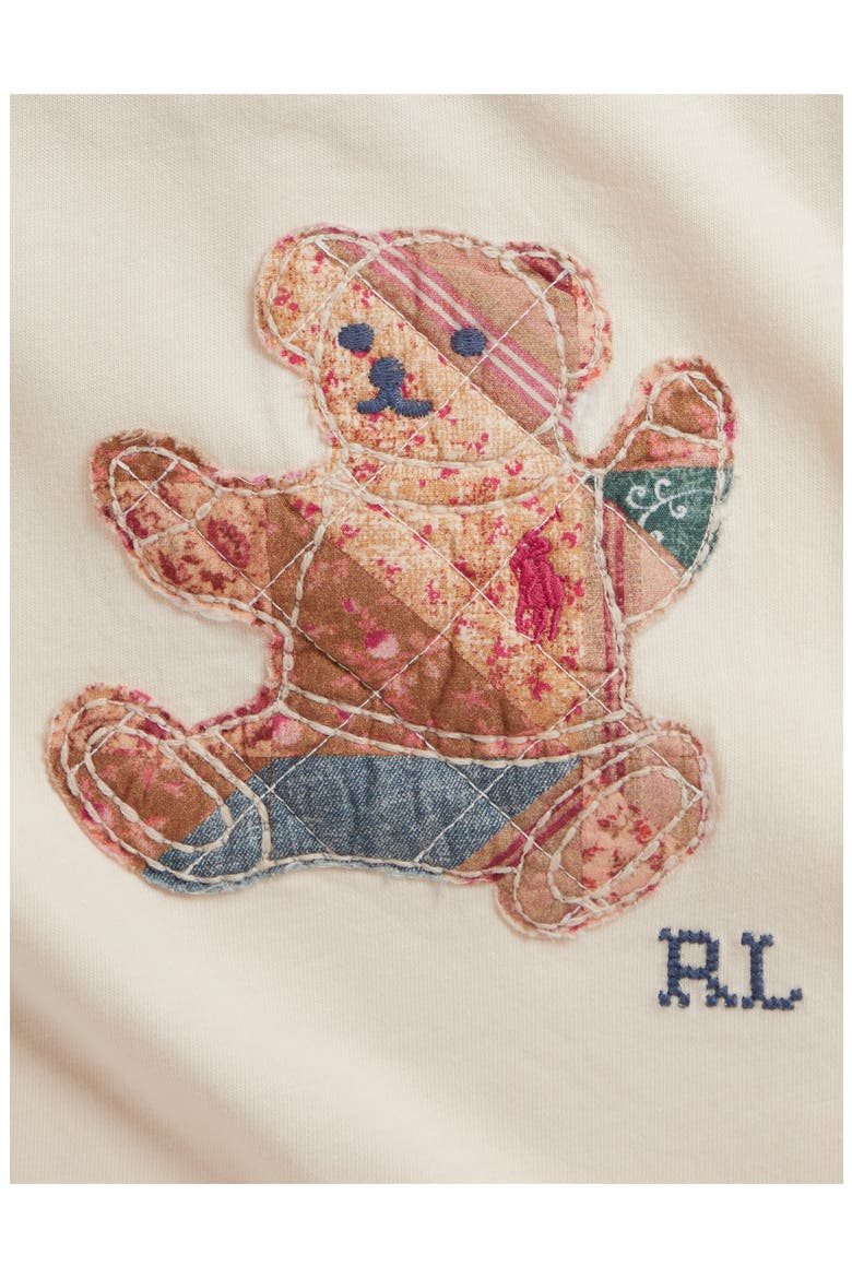 Patchwork Bear Jersey Dress & Bloomers Set, Alternate, color, GUIDE CREAM